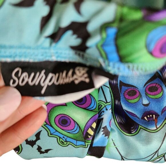 Sourpuss Universal Monsters Horror Leggings Womens Size XL Blue - Picture 3 of 7